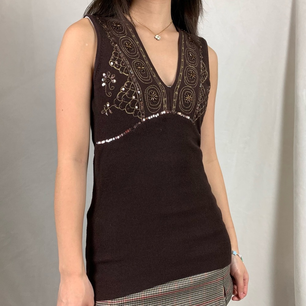 large brown knit tank - Picture 7 of 8